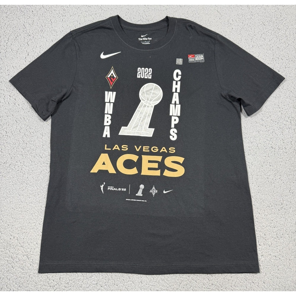 Nike Las Vegas Aces Shirt Mens‎ Large Black WNBA Basketball 2022 Champs Tee
